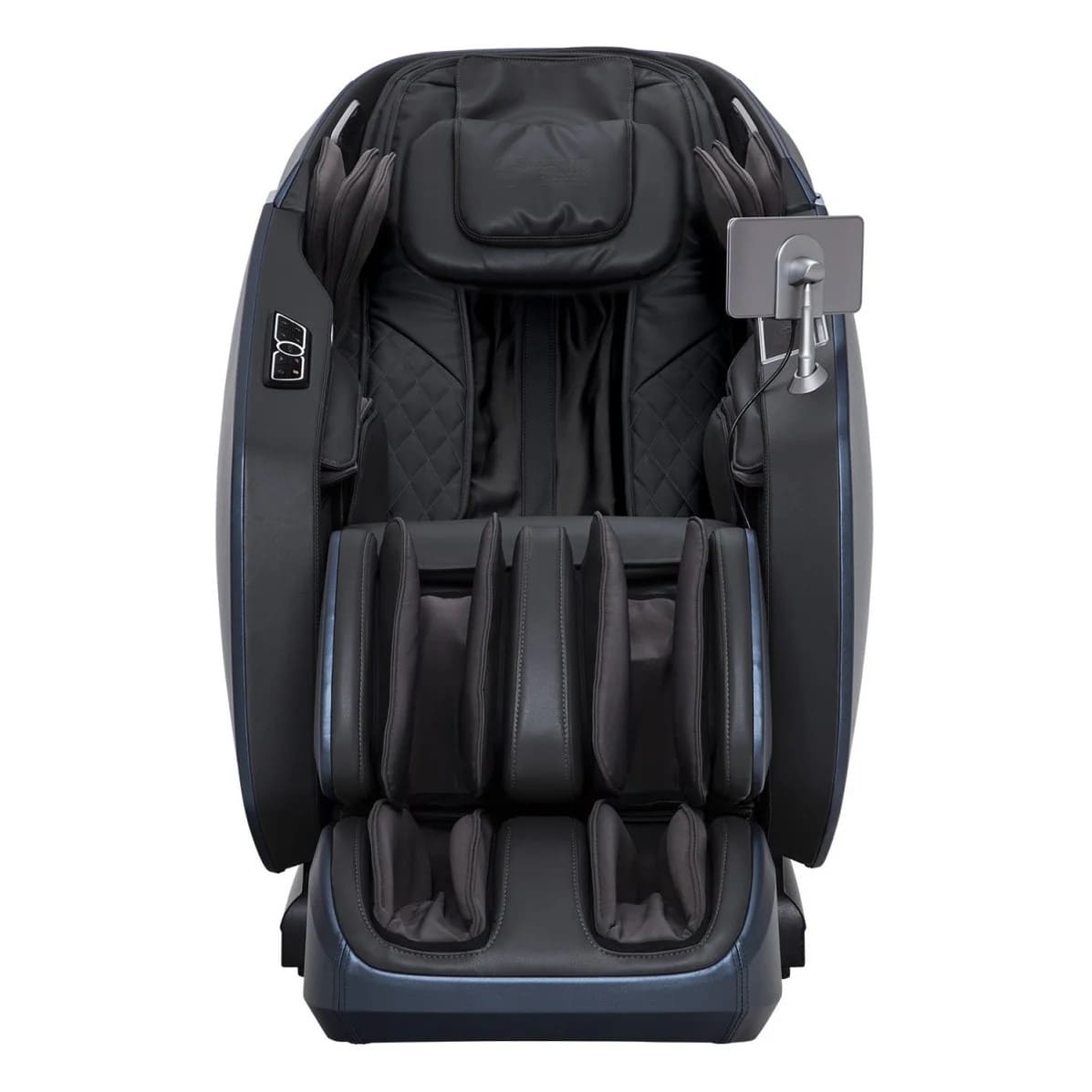 Osaki OS HighPointe 4D massage chair in black, front view showing full seat interior
