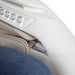Close-up of arm massage feature and control panel on the OS-Pro 4D DuoMax in taupe
