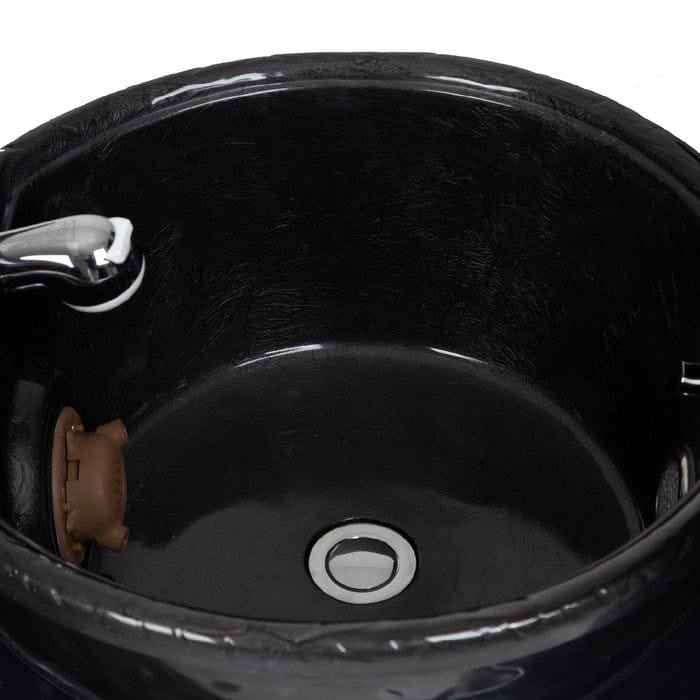 Black Pedicure Chair foot bowl with drainage system