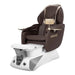Pedicure Chair with Brown Seat and White Basin with Gray Accents