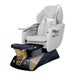 Gray Pedicure Chair with Black Basin and Navy Base
