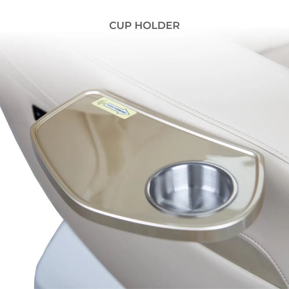 Pedicure Chair featuring a cup holder 