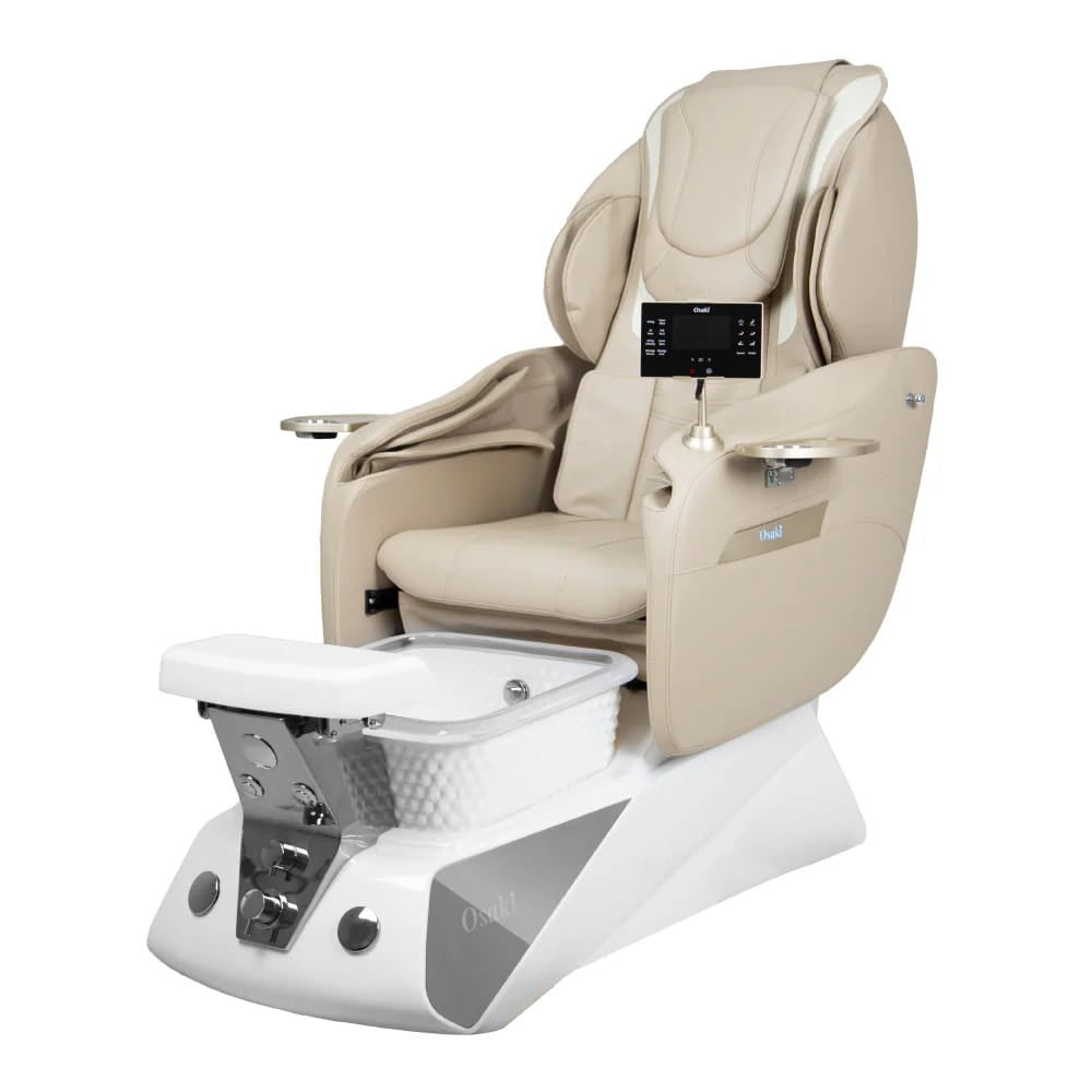 Pedicure Chair with White Basin and Gray Accents