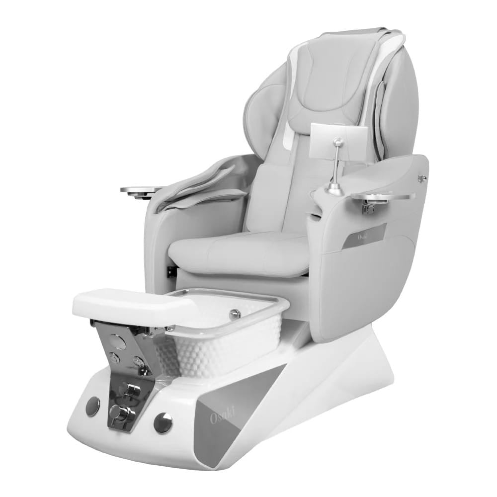 Pedicure Massage Chair with White Basin and Tablet Remote