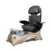 Dark gray pedicure chair with champagne base