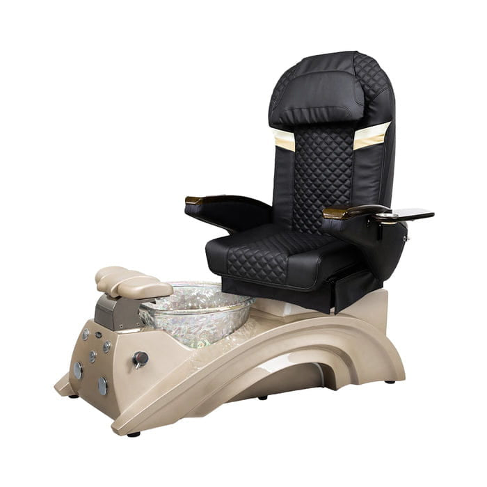 Black pedicure chair with champagne base 