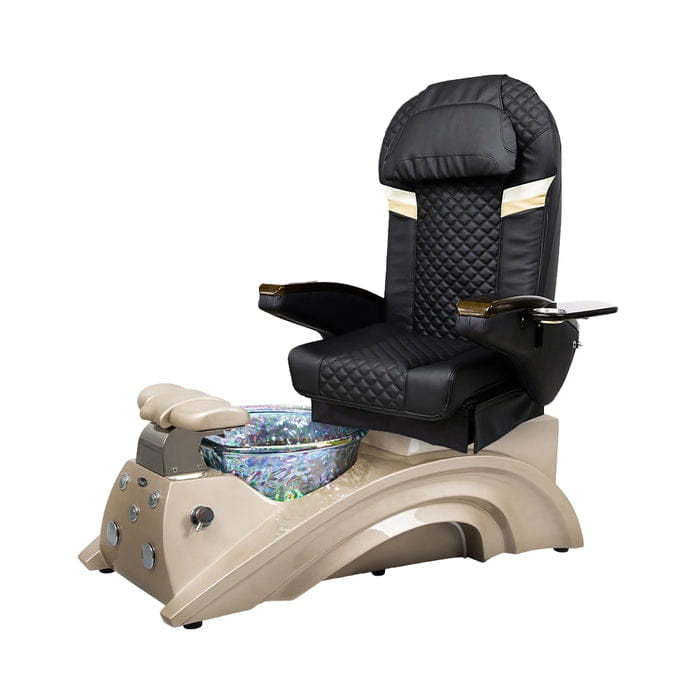Black pedicure chair with champagne base