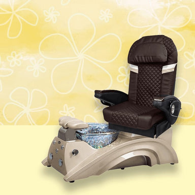 Brown pedicure chair with champagne base 