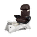 Brown pedicure chair with white base