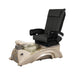 Dark gray pedicure chair with champagne base and nickel bowl 