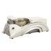 White pedicure chair base with nickel bowl