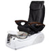 Black Pedicure Chair with White base and crystal bowl