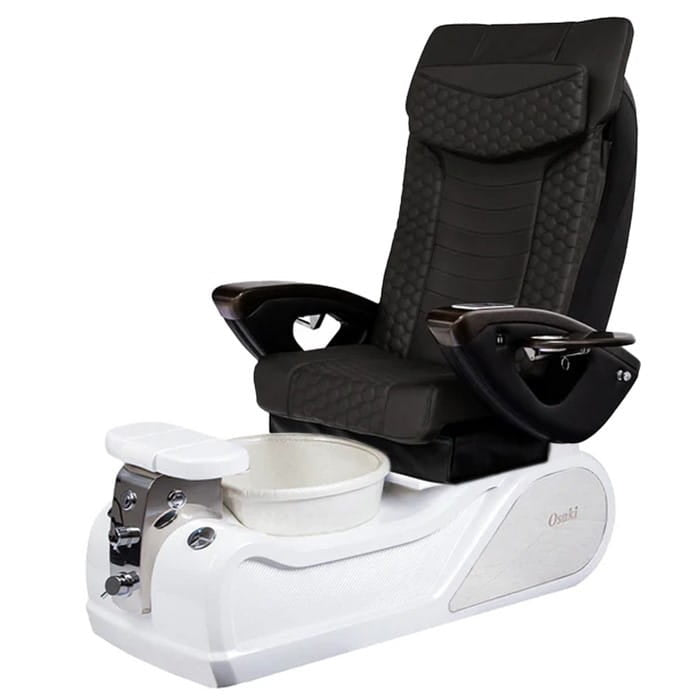 Black Pedicure Chair with white base and bowl