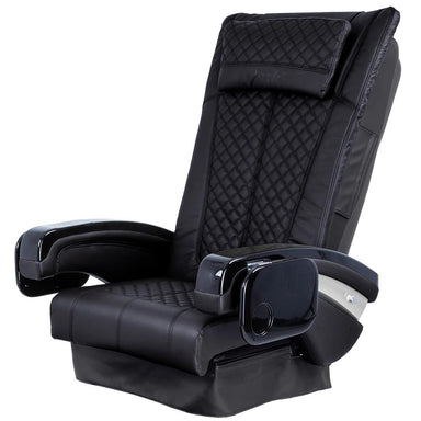 Black massage chair top with black armrests