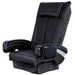 Black massage chair top with black armrests