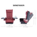 Red Massage Chair Top with labeled dimensions on white background