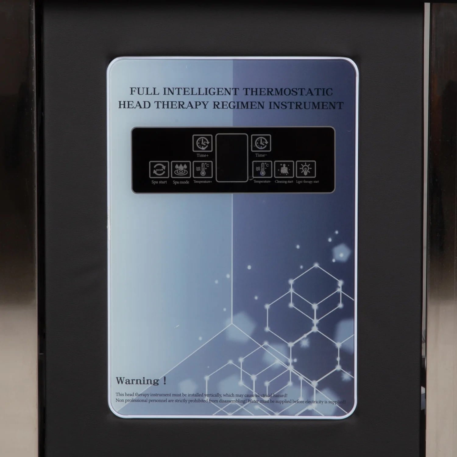 Shampoo Bed Thermostat with multiple functions including timer and lighting options