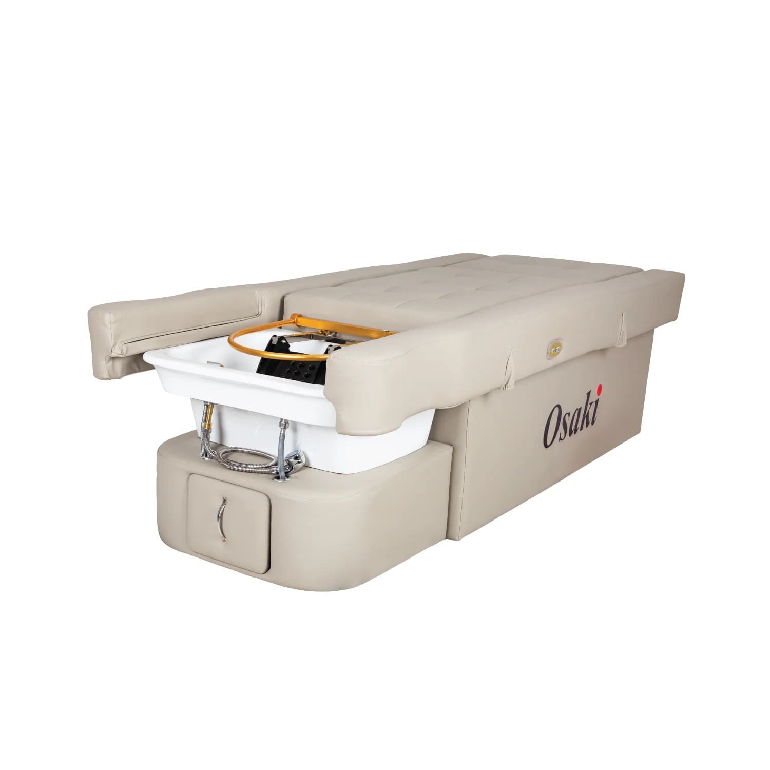 Beige pedicure bed with shampoo bowl 