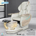Gulfstream Peria Relax Spa with Pearl White Super Relax 3 chair, white base and Bird Nest crystal bowl