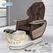 Gulfstream Peria Relax Spa with Chocolate Super Relax 3 chair, white base and Bird Nest crystal bowl