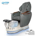 Gulfstream Peria Relax Spa with Dark Grey quilted Super Relax 2 chair, white base and Bird Nest crystal bowl