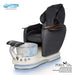 Gulfstream Peria Relax Spa with Black quilted Super Relax 2 chair, white base and Bird Nest crystal bowl