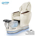Gulfstream Peria Relax Spa with Pearl White quilted Super Relax 2 chair, white base and Bird Nest crystal bowl