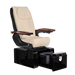 Pure III pedicure chair in khaki leather on a gloss black base with walnut armrests