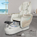 Gulfstream Super Relax 2 Spa with Pearl White Super Relax 3 chair, white base and clear glass bowl