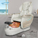 Gulfstream Super Relax 2 Spa with Pearl White Super Relax 3 chair, white base and amber glass bowl
