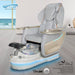 Gulfstream Super Relax 2 Spa with Light Grey Super Relax 3 chair, white base and clear glass bowl