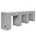 Image of gray manicure table with 3 stations 