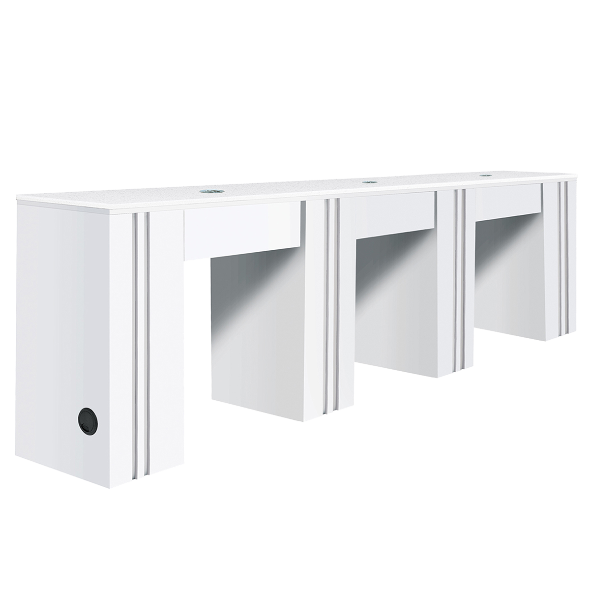 Image of white manicure table with air vent on the side