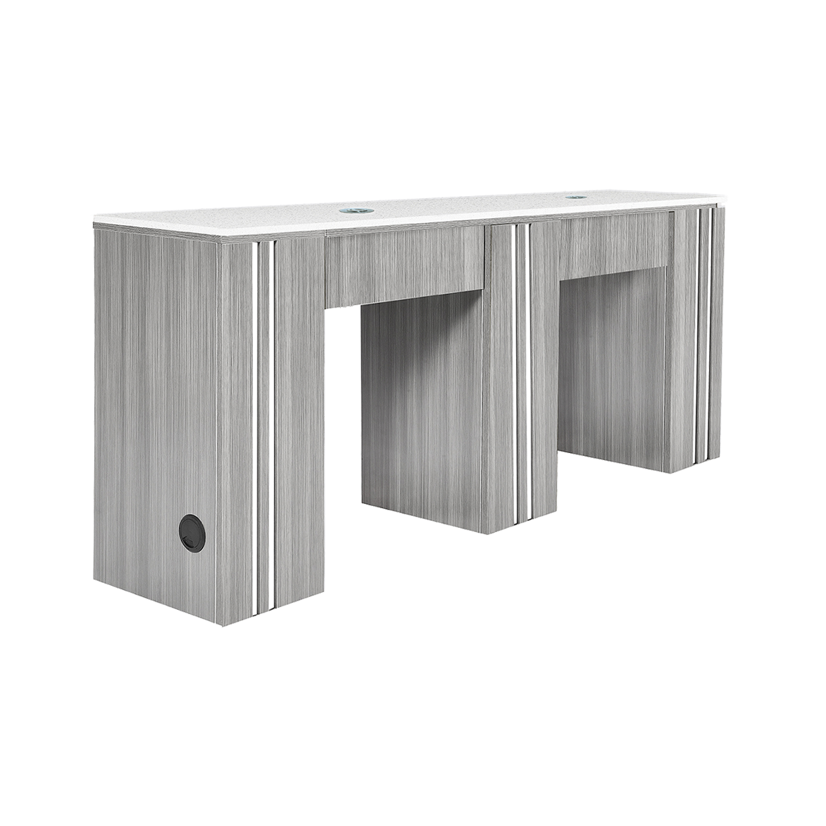 Front view of gray manicure table 