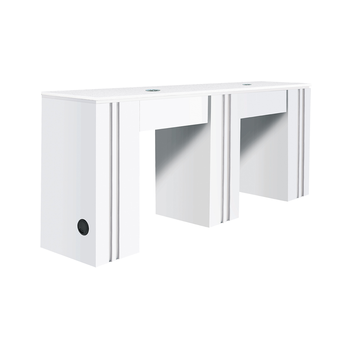 Front view of white manicure table 