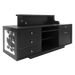 Rear view of black salon reception desk