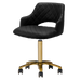 Black pedicure chair with gold accents
