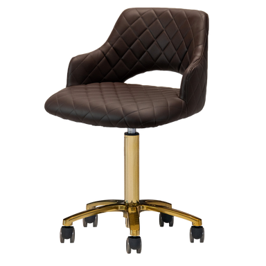 Chocolate manicure stool with gold accents