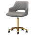 Gray manicure stool with gold accents