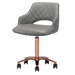Gray pedicure chair with rose gold accents
