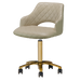 Khaki manicure chair with gold accents