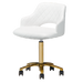 White manicure stool with gold accents