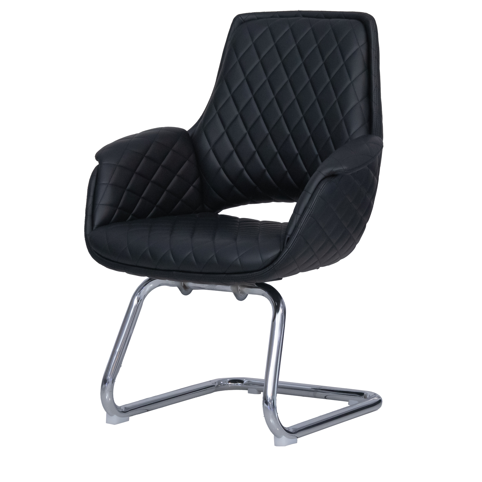 Black salon customer chair with no wheels