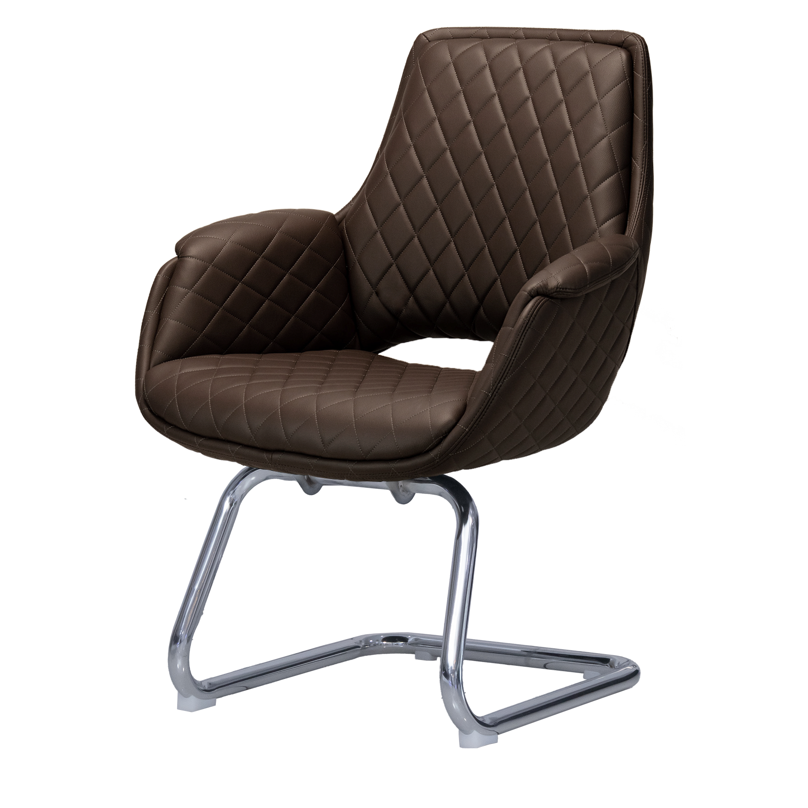 Chocolate salon customer chair with no wheels