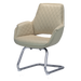 Khaki salon customer chair with no wheels