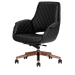 Black customer salon chair with rose gold hardware