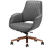 Gray customer salon chair with rose gold hardware