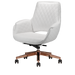 White customer salon chair with rose gold hardware