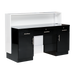Rear view of salon reception desk