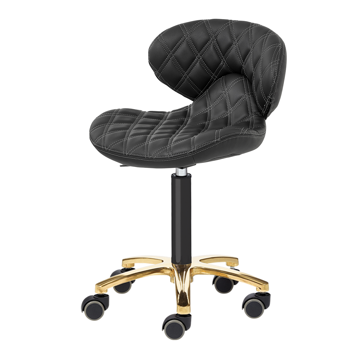 Black pedicure stool with gold base